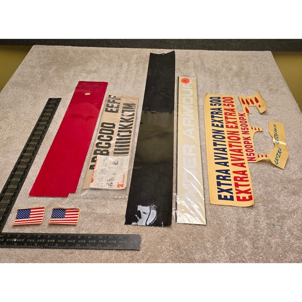 Mixed Vinyl Decal Lot Under Armour Extra Aviation US Flag 2 Inch Letters Multi